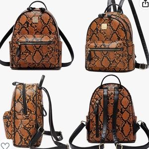 NWOT Faux Snakeskin Leather-look backpack